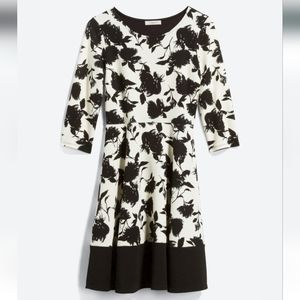 Black and white floral dress